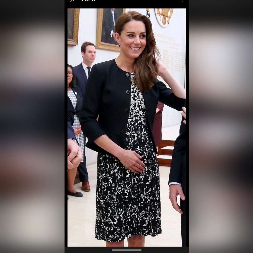 Tory Burch Black and White Midi Dress